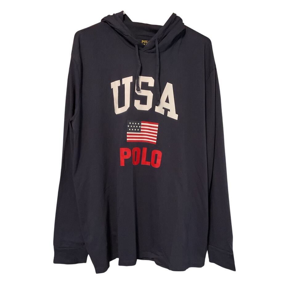 Polo Ralph Lauren Men's Long Sleeve Flag Hoodie. Size XL